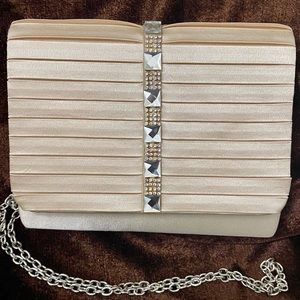 Jessica McClintock Women crossbody bag  with Rhinestones -Champagne -